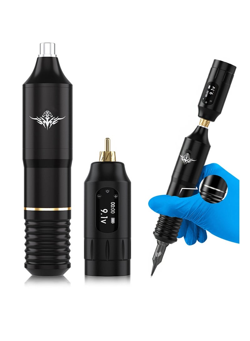 HaLunhi Wireless Rotating Tattoo Pen, Wireless Power RCA Portable Rechargeable, OLED Display Tattoo Power Supply，Suitable for Artists and Beginners - Image 1
