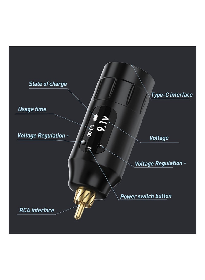 HaLunhi Wireless Rotating Tattoo Pen, Wireless Power RCA Portable Rechargeable, OLED Display Tattoo Power Supply，Suitable for Artists and Beginners - Image 4
