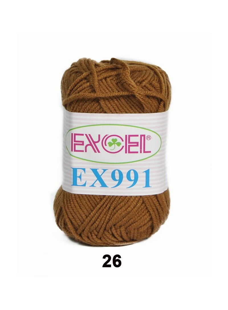 Excel Crochet EX991 Yarn 26 Brown