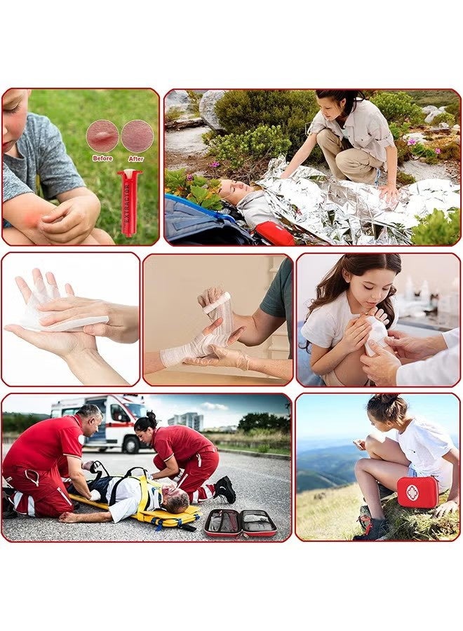 First Aid & Survival Kit, 12 Pcs Waterproof Emergency Kit Survival Gear Trauma Kit with Essential Emergency Medical Supplies, Suitable for Travel Home Office Vehicle Outdoor Camping Hiking - Image 4