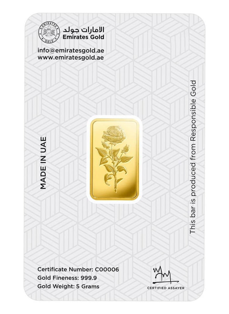 Emirates Gold FK Jewellers Emirates Gold 5g Gold Bar Fine Gold 999.9 Purity - 5 Grams  - Image 4