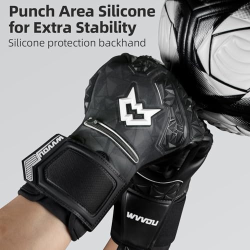 WVVOU Soccer Goalie Gloves for Adults and Youth, High Performance Goalkeeper Gloves with 5 Detachable Finger Saves, Soccer Gloves with 4mm Sticky Latex Palm - Image 5