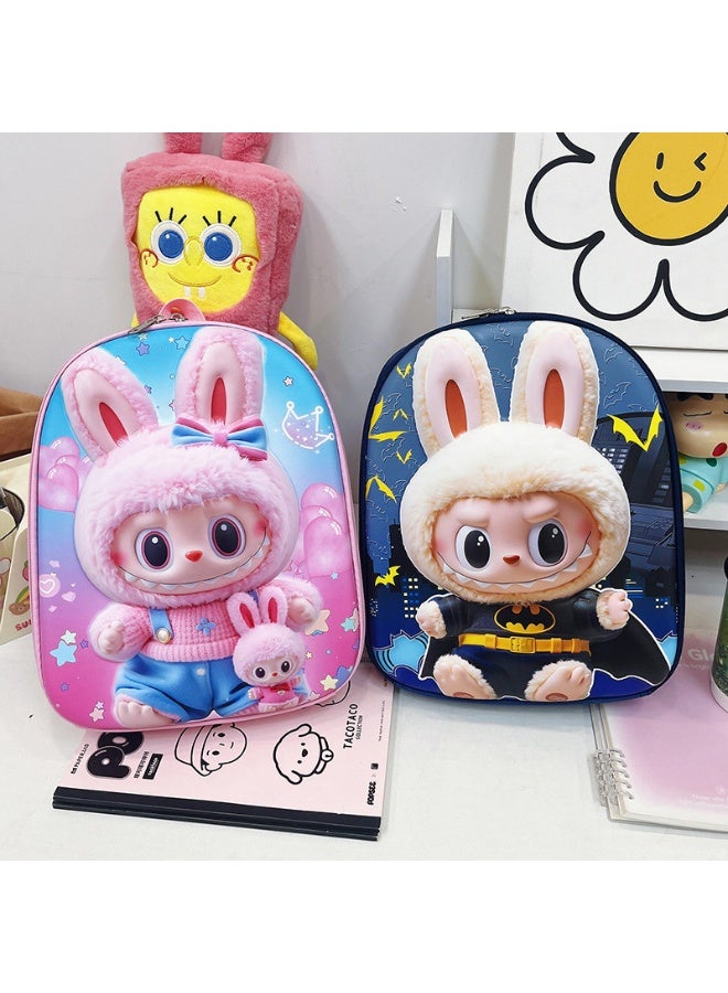 لابوبو حقيبة ظهر جديدة للأطفال من Labubu حقيبة صلبة لرياض الأطفال مصنوعة من مادة EVA حقيبة مدرسية للأولاد والبنات بسعة كبيرة 30*25*7 سم - Image 2