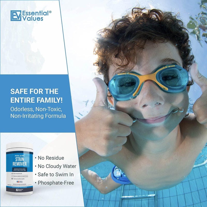 Essential Values Swimming Pool & Spa Stain Remover (2 LBS) - Compatible with Vinyl Liners, Fiberglass & Metals - Effective Formula Removes Rust & Tough Stains - Image 4