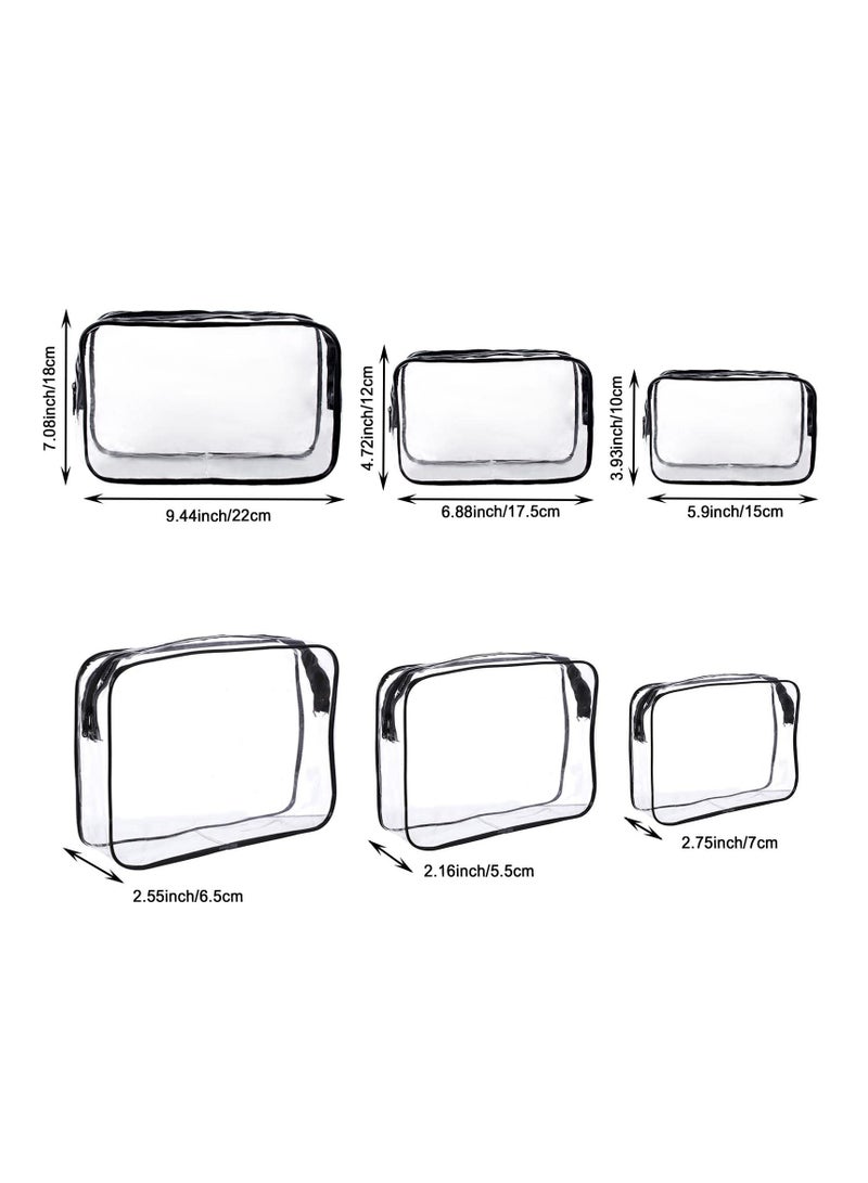 Clear Travel Toiletries Bag 3 PCS Portable Waterproof Toiletry Bags for Women and Men Clear Makeup Bags PVC Cosmetic Bag  Wash Bag for Travelling and Holiday - Image 2