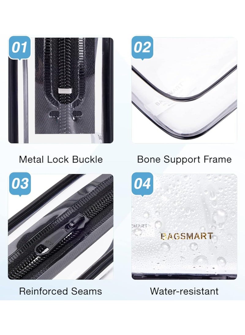 Clear Travel Toiletries Bag 3 PCS Portable Waterproof Toiletry Bags for Women and Men Clear Makeup Bags PVC Cosmetic Bag  Wash Bag for Travelling and Holiday - Image 3