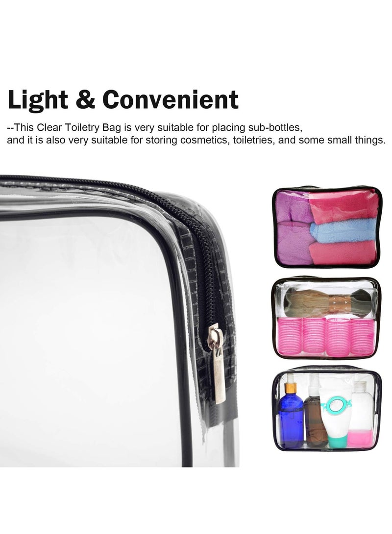 Clear Travel Toiletries Bag 3 PCS Portable Waterproof Toiletry Bags for Women and Men Clear Makeup Bags PVC Cosmetic Bag  Wash Bag for Travelling and Holiday - Image 4