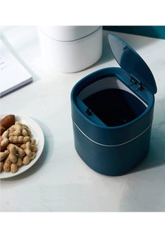 SYOSI Mini Desktop Bin, Small Bin with Lid, Plastic Trash Can for Vanity Desktop Coffee Table  - Image 5