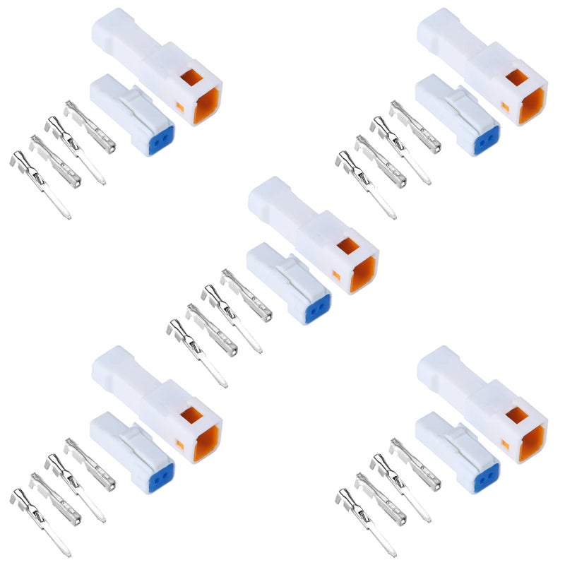 MUYI 5 Kits 2 Pin Way JST Waterproof Connector 2622 AWG Electric Socket 013033mm WiretoWire Connectors 20mm JWPFVSLE Series JST Plugs - Image 3