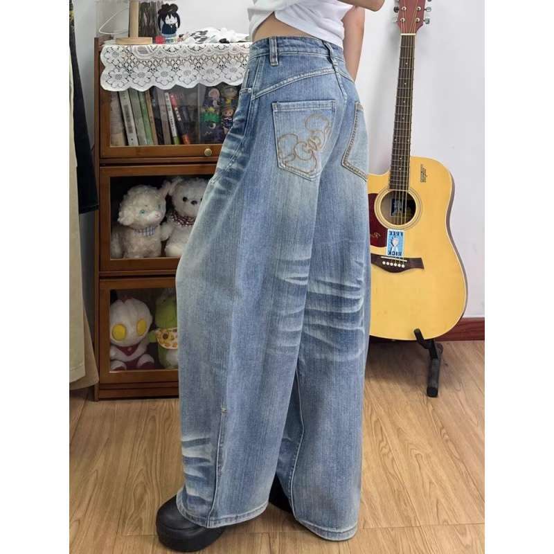 Unisex Classic Denim Jeans Loose Fit Daily Outdoor Wear - Image 4