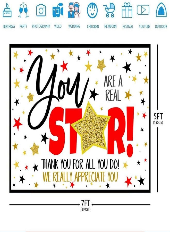 Ticuenicoa 7x5ft Thank You for All You Do Backdrop You are A Real Star We Appreciate You Photography Background Be Thankful to The Teacher Doctor Nurse Staff Employee Party Decoration Banner Supplies - Image 4