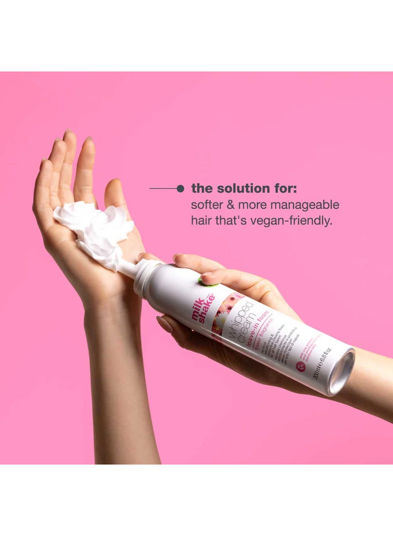 Milk Shake Whipped Cream Flower Leave-In Conditioning Foam – Vegan No Rinse Hair Moisturizer with Moringa Extract & Integrity 41 for Hydration, Shine & Color Protection, 200ml - Image 2