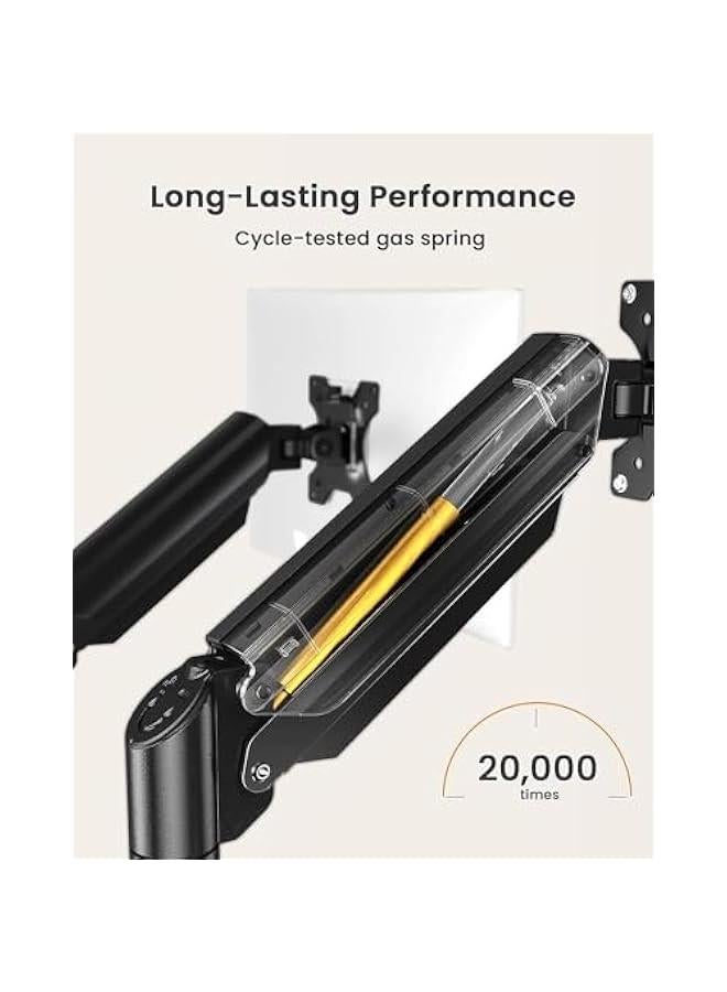 AL RAID Adjustable Dual Monitor Mount up to 32 inches Screen, Max 19.8 lbs Each Arm, Sturdy Steel Dual Monitor Arm with 180° Swivel, Tilt, 360° Rotation for Home Office, VESA 75/100mm (Black) - Image 3