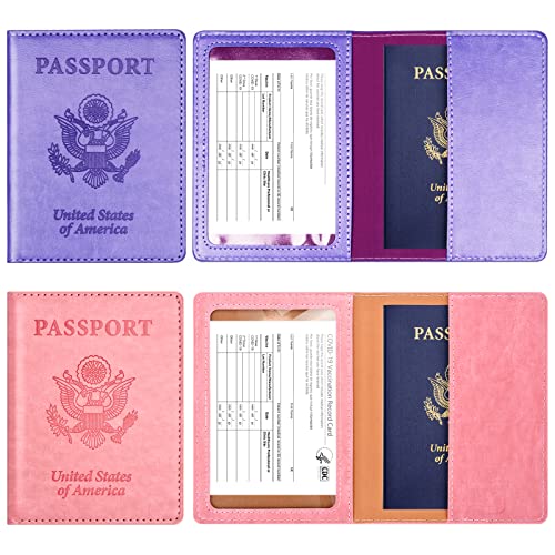 Eoehro 2Pack Passport Holder Wallet Cover Case, Travel Essentials for Women and Men - Image 2