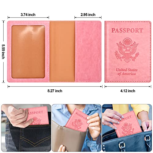 Eoehro 2Pack Passport Holder Wallet Cover Case, Travel Essentials for Women and Men - Image 3