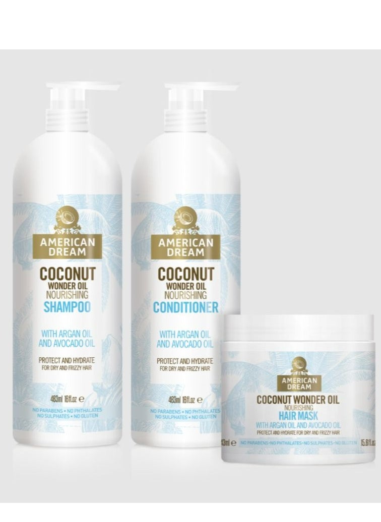 AMERICAN DREAM - COCONUT WONDER OIL NOURISHING SHAMPOO 463 ML - Image 1