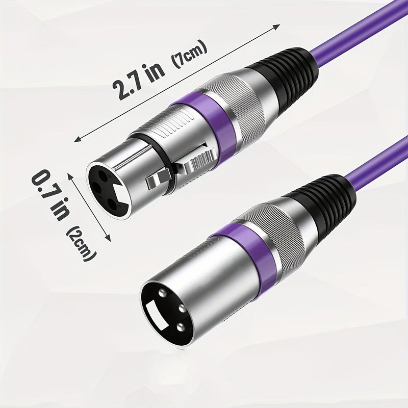 1 حزمة كابل ميكروفون XLR بطول 20 قدم (6 أمتار) من ذكر إلى أنثى، نحاس خالٍ من الأكسجين، توصيل صوتي متوازن للميكروفونات وأجهزة المزج ومكبرات الصوت، باللون الأسود. - Image 2