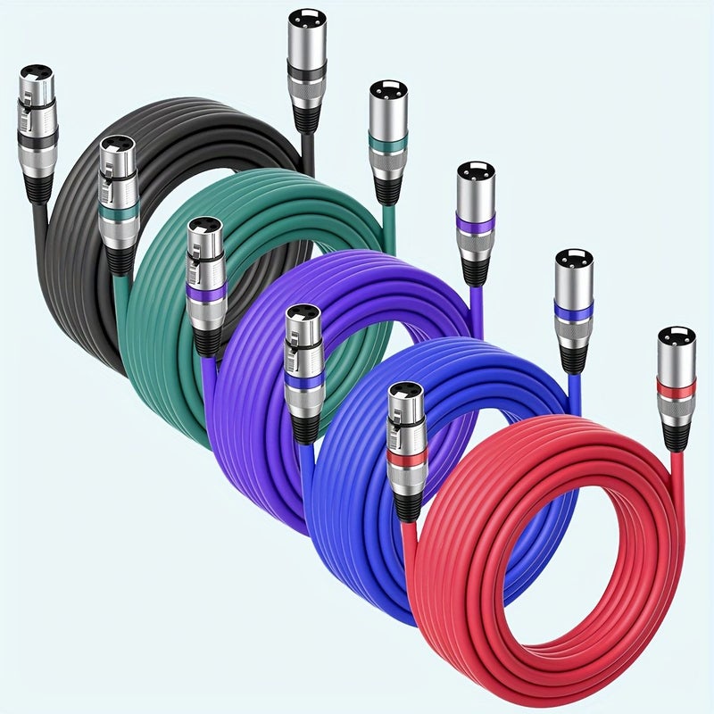 1 حزمة كابل ميكروفون XLR بطول 20 قدم (6 أمتار) من ذكر إلى أنثى، نحاس خالٍ من الأكسجين، توصيل صوتي متوازن للميكروفونات وأجهزة المزج ومكبرات الصوت، باللون الأسود. - Image 1
