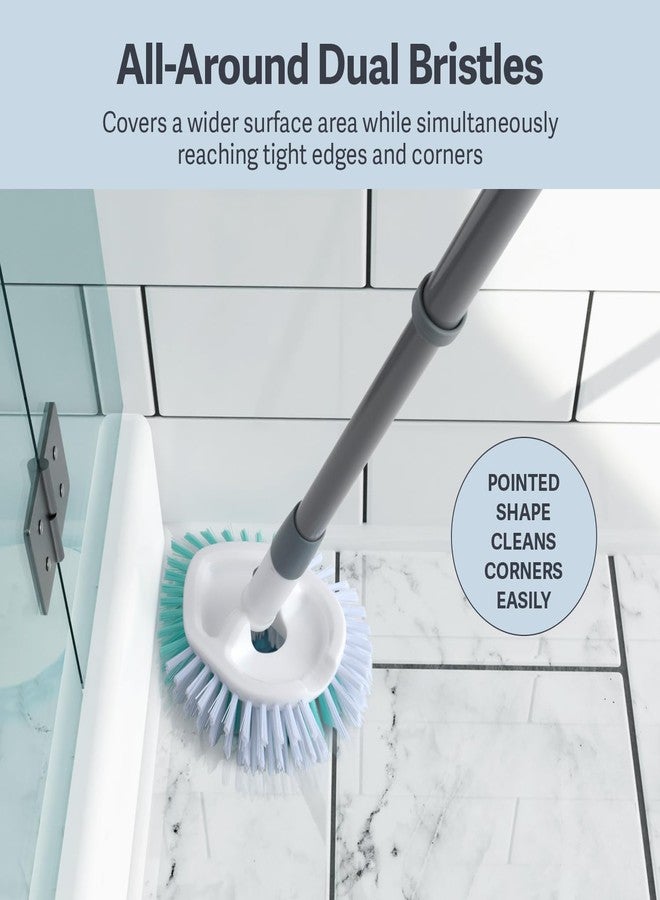 Casabella Tub & Tile Brush - Bathroom Cleaning Brush, Extendable Handle, All-Around Dual Bristles, Bristled Head, Non-Slip Grip - Image 3