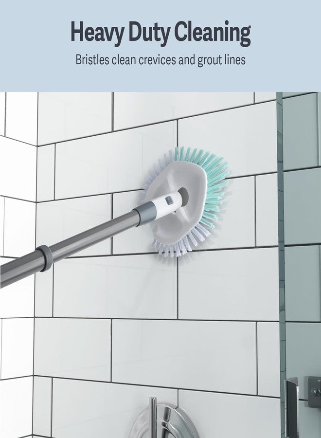 Casabella Tub & Tile Brush - Bathroom Cleaning Brush, Extendable Handle, All-Around Dual Bristles, Bristled Head, Non-Slip Grip - Image 4