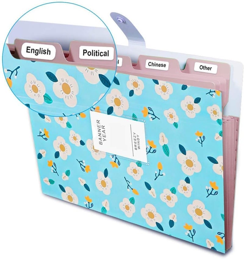 Corslet Pack of 6 Floral Expanding File Folder File Holder for Documents with 5 Pockets Organizer Plastic A4 Size Organizer for Personal Use Multi-Project Organization for School Teacher and Office - Image 5