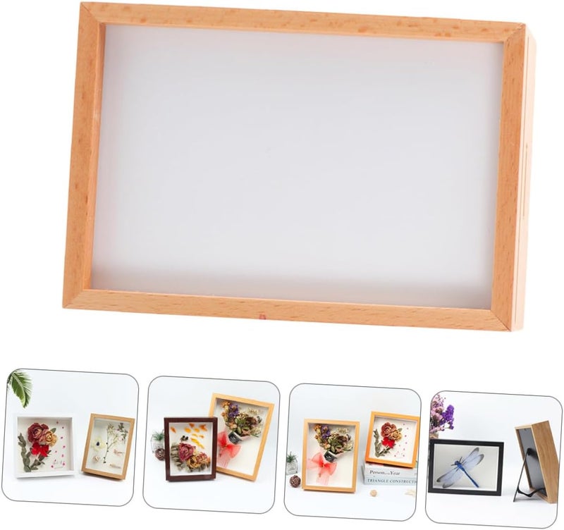 Wooden Photo Display Frame 6-inch Hollow 3d Quilling Artwork Frame with Dried Flower Holder for Tabletop Home Décor - Image 4