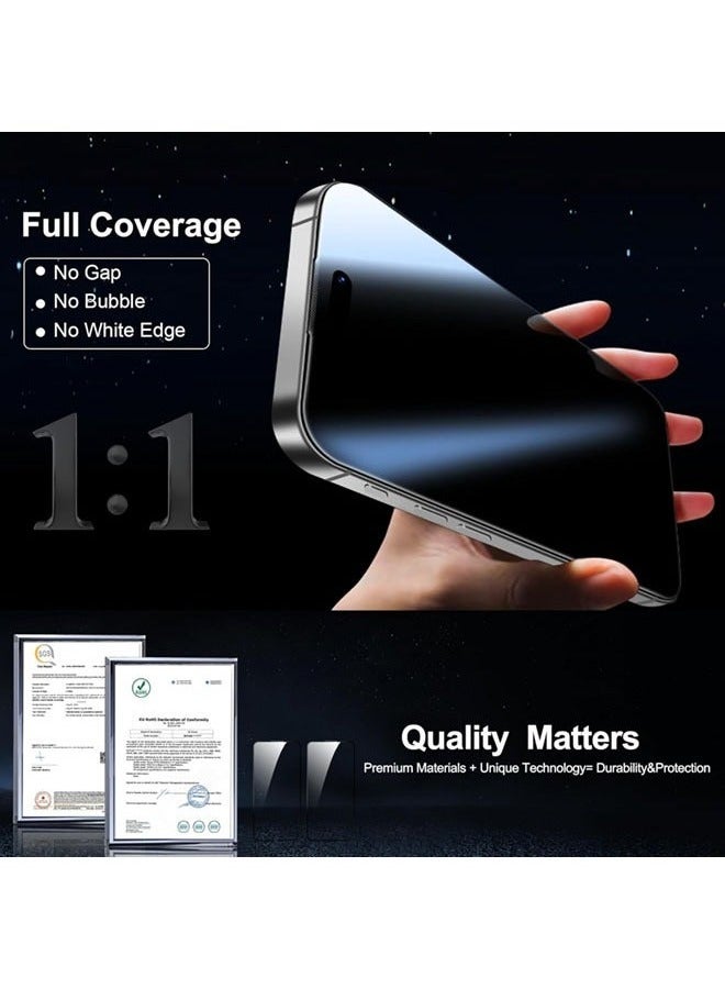 JAJEEK 2 PACK iPhone 16 Privacy Screen Protector + 2 PACK Camera Lens Protector | Ultra 9H+ Tempered Glass | Full Coverage Screen & Camera Protection | Scratch-Resistant, High Definition Clarity - Image 4
