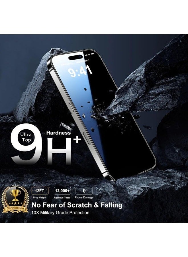 JAJEEK 2 PACK iPhone 16 Privacy Screen Protector + 2 PACK Camera Lens Protector | Ultra 9H+ Tempered Glass | Full Coverage Screen & Camera Protection | Scratch-Resistant, High Definition Clarity - Image 5