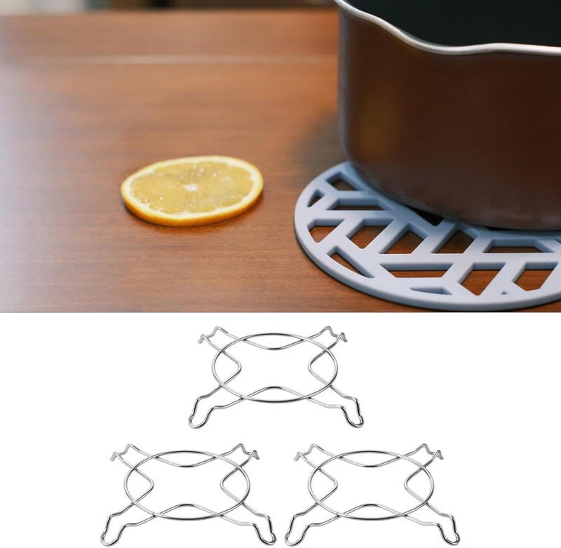 3 Pieces Stainless Steel Cooling Racks Set Kitchen Accessories Steamer Rack for Kitchen Counter, Round - Image 3