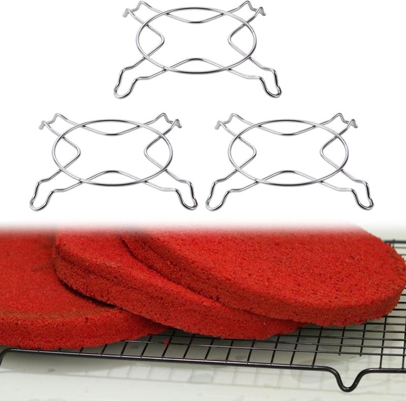 3 Pieces Stainless Steel Cooling Racks Set Kitchen Accessories Steamer Rack for Kitchen Counter, Round - Image 4