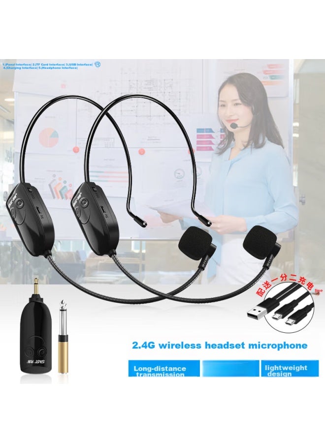SAST Xianke Sast Ok-75a Headset Wireless Microphone Amplifier, For Online Cl, Teaching, Tour Guiding, Wireless Earphones, Small Microphone, Lavalier, Universal One-to Speaker - Image 1