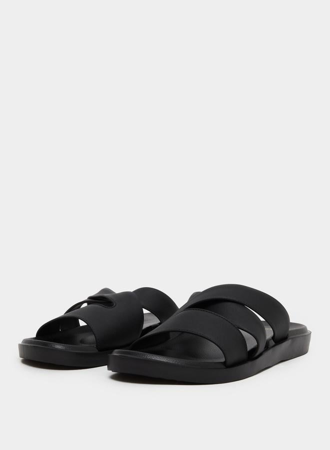 Styli Men Crisscross Strap Comfort Slides - Image 3