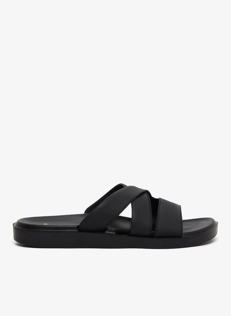 Styli Men Crisscross Strap Comfort Slides - Image 1