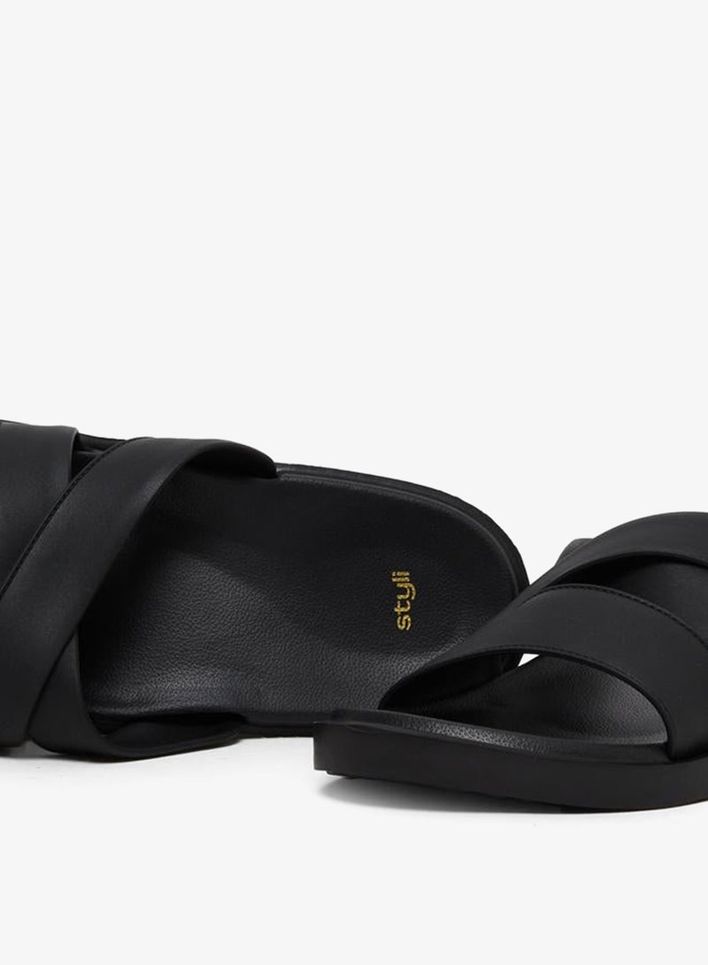 Styli Men Crisscross Strap Comfort Slides - Image 4