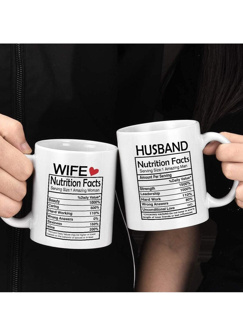PRINTSHOP4ME Husband and Wife Nutrition Facts Mugs Couple Coffee Mugs Husband and Wife Gifts His and Her Coffee Mugs Set Gifts Couple Valentine's Day Anniversary Wedding Gifts for Couple Husband Wife 11Oz - Image 2