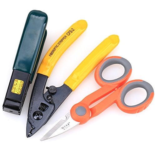 CRUISER Optic Fiber Cable Cutter Stripper Scissors for Fiber Optic Kevlar Shears with Double Hole Pliers - Image 1