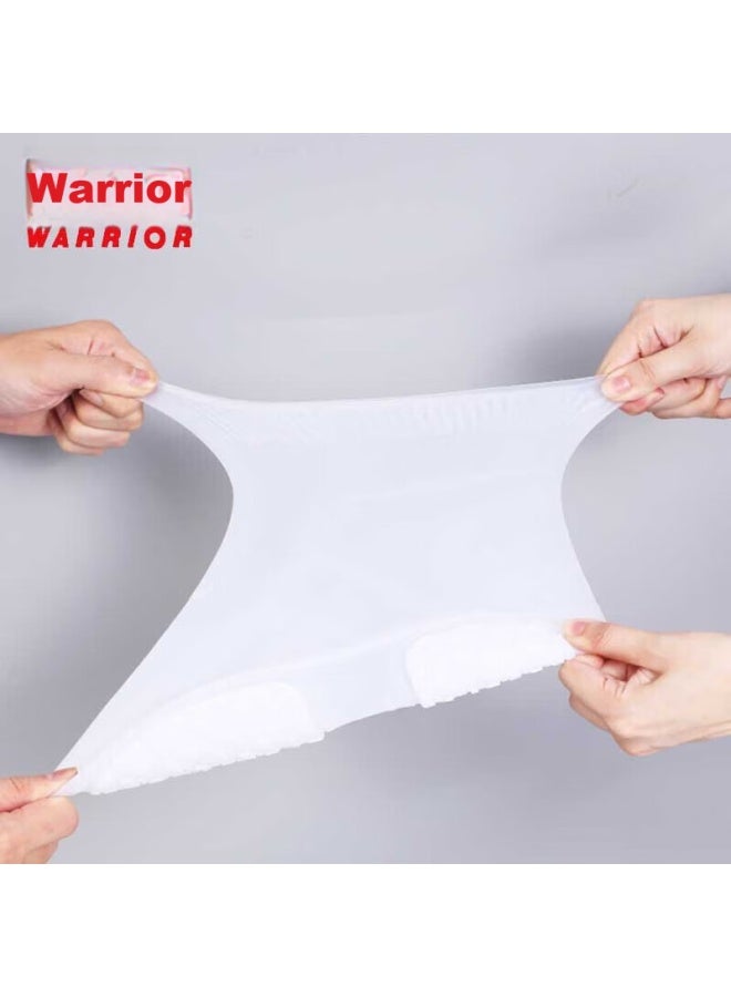 Pull Back Warrior Rain Shoe Covers, Silicone Non-Slip Thickened, For Men Women And Children, Waterproof Rain Boots, Hl2685, White, Size L - Image 5