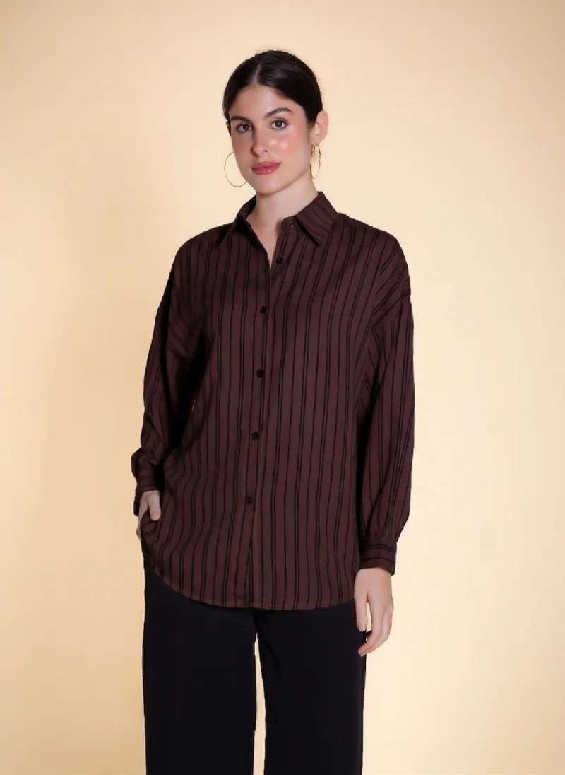 شايبس OVERSIZE STRIPED SHIRT