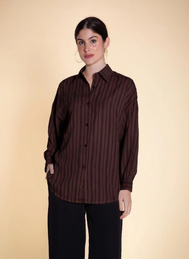 شايبس OVERSIZE STRIPED SHIRT