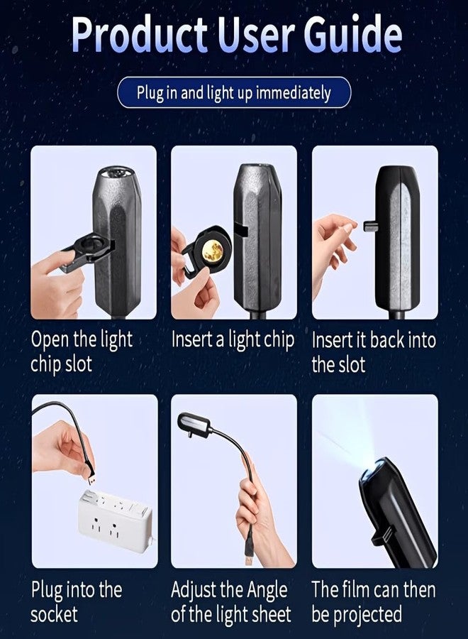 Wishbone Galaxy Projector Night Light with Ocean Whale Projection LED Ceiling Projector Lamp with Multiple Light Modes Rotating Sky Effect USB Powered Ambient Lamp for Bedroom Kids Room & Home Decor - Image 4