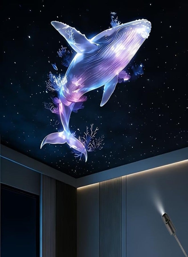 Wishbone Galaxy Projector Night Light with Ocean Whale Projection LED Ceiling Projector Lamp with Multiple Light Modes Rotating Sky Effect USB Powered Ambient Lamp for Bedroom Kids Room & Home Decor - Image 5