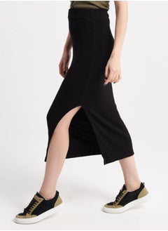 Women's Ribbed Knit Skirt - Black - pzsku/Z7221A62B7793B784A12EZ/45/_/1710757813/680ff7f2-1cfd-4e66-964f-9c8a827767e7