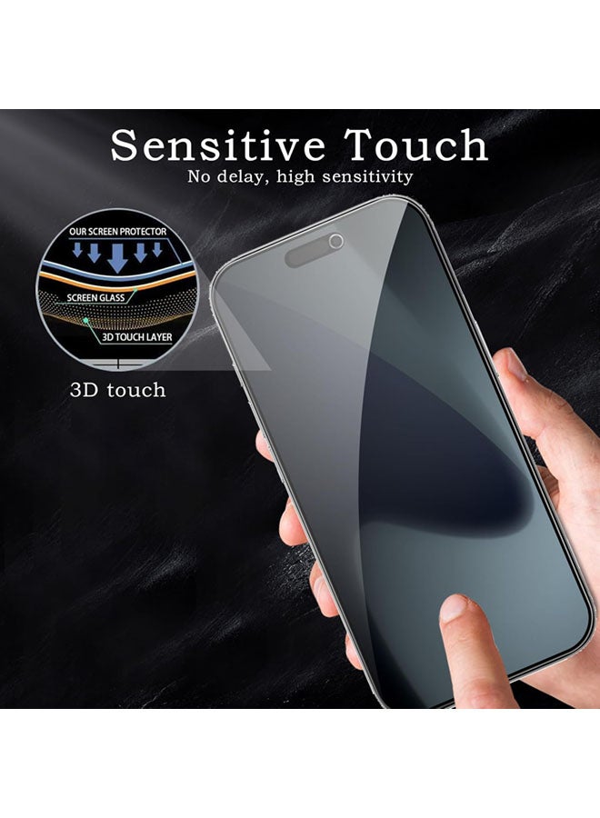 الطين ايزو 2 قطعة واقي شاشة خصوصية لـ iPhone 17 Pro Max + 2 قطعة واقي عدسة كاميرا، زجاج مقسى فائق القمة 9H+، تغطية كاملة للشاشة - Image 4