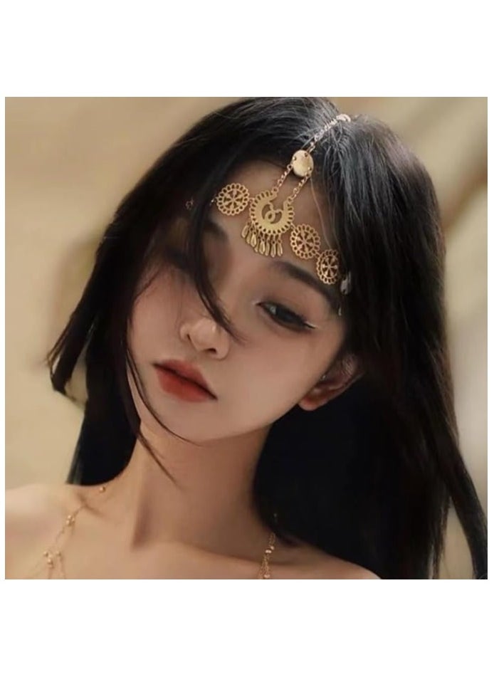 Al Aoyama - 6Pcs Moon Golden Head Chain, Star Moon Hair Slides Hair Clips, Ramadan Gifts Hair Accessories - Image 1