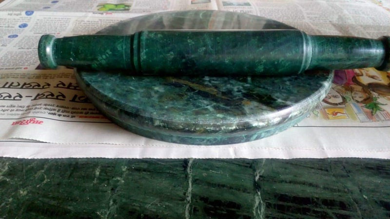RM Green Marble Chakla Belan for Kitchen Utility Decor Handicraft Product by Rameshwaram Marble Marble Rolling Board Marble Rolling Pin Kitchen Tool Marble Kitchen Accessory - Image 3
