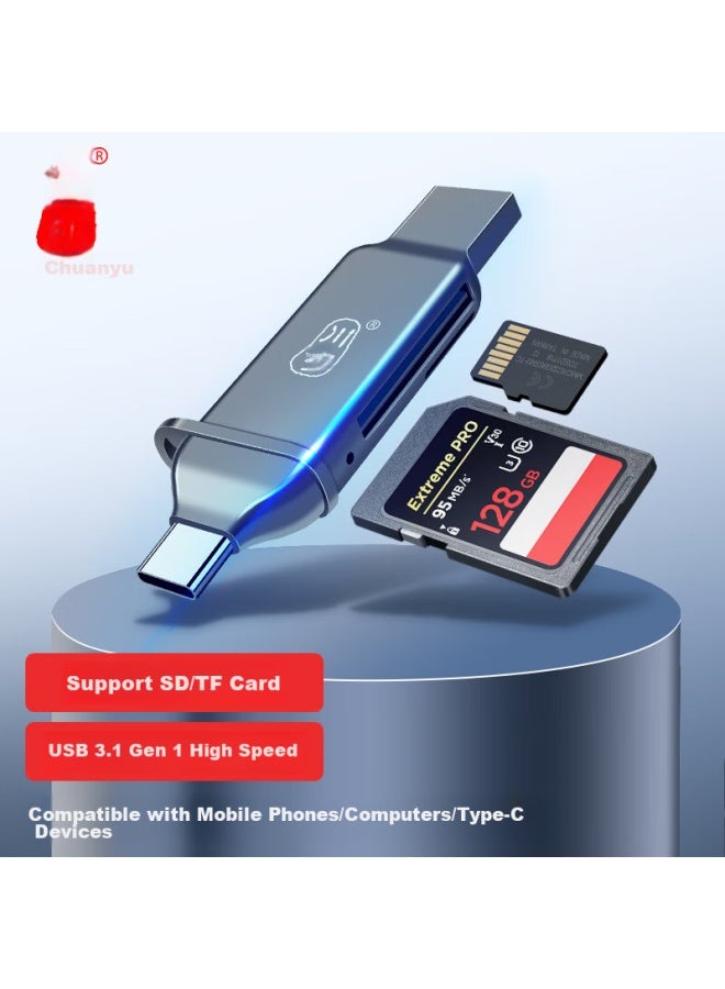 Chuanyu Usb/typec Card Reader 3.1 High-speed Sd/tf Multi-functional For Computer/apple 15/ipad/android Phones, Supports Dslr Cameras, Drones, And Surveillance Memory Cards - Image 1
