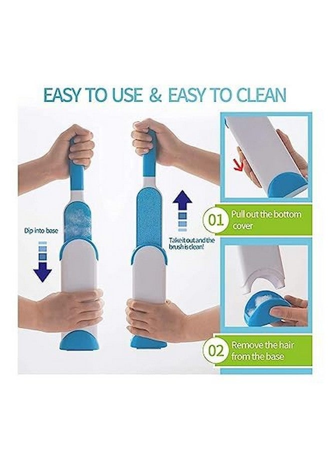 مزيل شعر الحيوانات الأليفة وفراء الحيوانات الأليفة - متعدد الأغراض، مزدوج الجوانب، ذاتي التنظيف وقابل لإعادة الاستخدام، مجموعة فرشاة تنظيف الملابس والأثاث والمنزل - Image 4