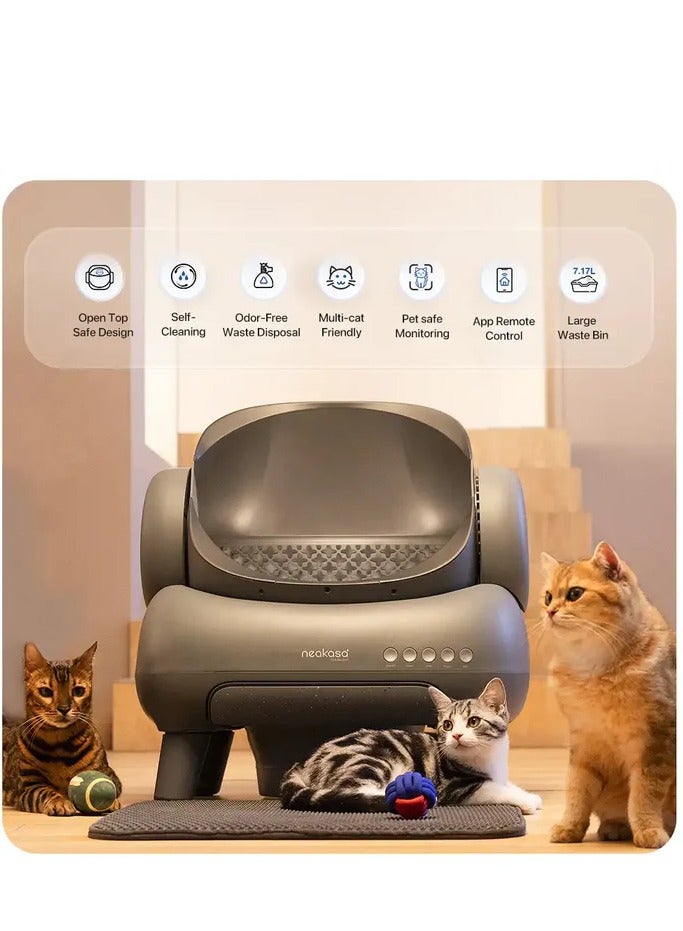 Neakasa M1 Open-Top Self-Cleaning Smart Cat Litter Box, Automatic Cat Litter Box With APP Control, Odor-Free Waste Disposal Bags (2 Rolls) & Litter Mat Included. [Full Pack Set + 12 Months Warranty]. - Image 2