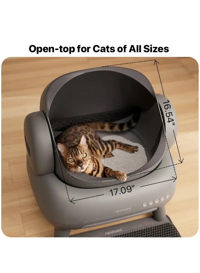 Neakasa M1 Open-Top Self-Cleaning Smart Cat Litter Box, Automatic Cat Litter Box With APP Control, Odor-Free Waste Disposal Bags (2 Rolls) & Litter Mat Included. [Full Pack Set + 12 Months Warranty]. - Image 4