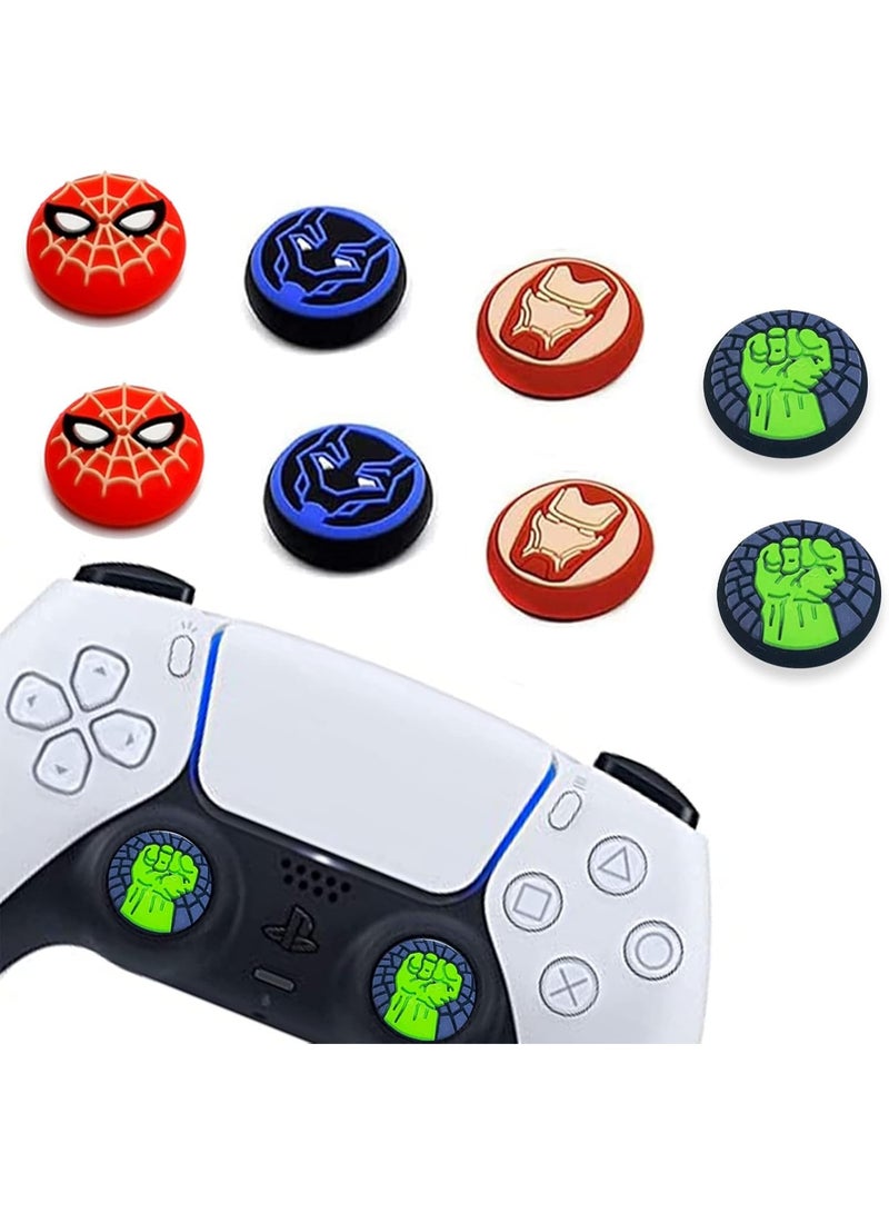 PS5 Controller Thumb Grips, 8PCS Analog Printing Joystick Cap, Non-Slip Silicone Handle Protection Cover for PS5, PS4, Xbox Series X/S, Xbox One, Switch PRO Controller  - Image 1